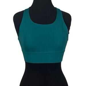 Threads 4 Thought ReActive Strappy Sports Bra XS Indigo Sea Teal Crisscross